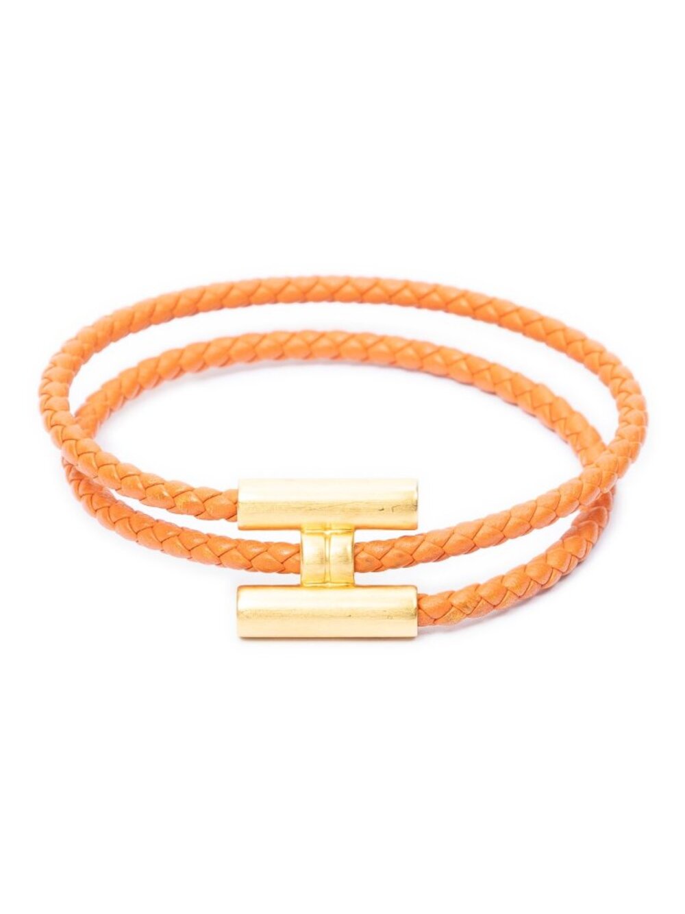 Hermes Tournis Tresse Bracelet Orange Calfskin